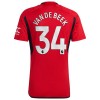Manchester United Van De Beek 34 Fodboldtrøje Hjemmebane 2023-24